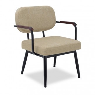 Commercial Hospitality Hotel University Food Service Custom Metal Wood Upholstered Lounge Arm Chair